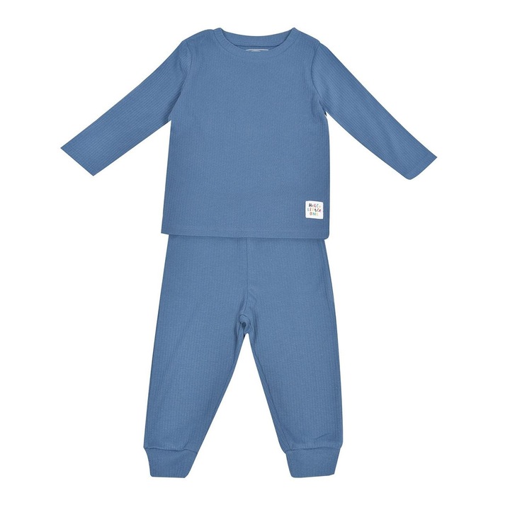 Комплект бебешки, Hello little one, 2 части, Син, 12- 18 м
