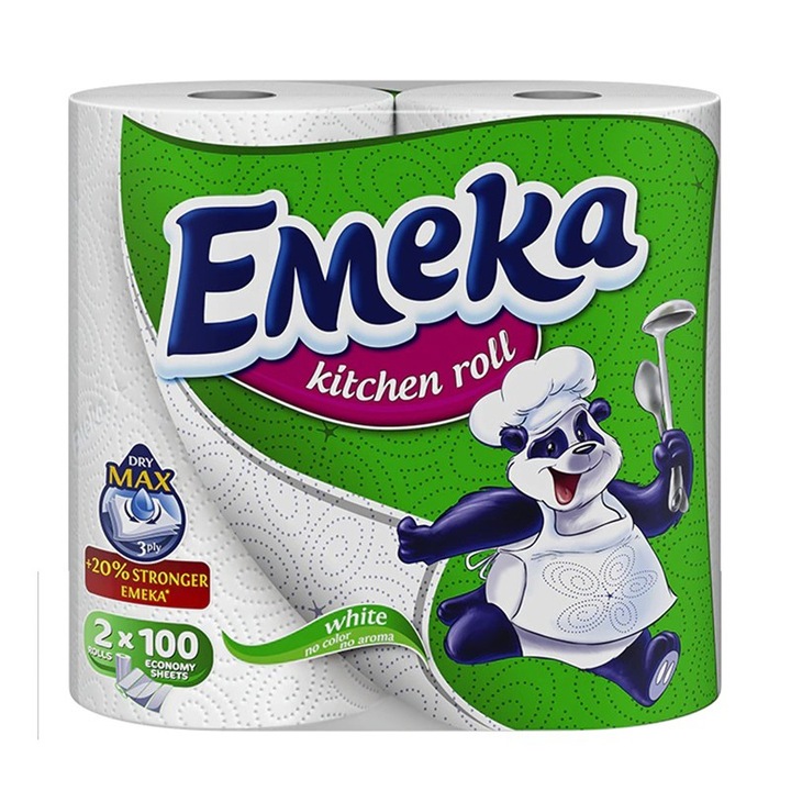 Set Prosoape de Hartie Emeka White, 3 Straturi, 4 Bucati x 2 Role