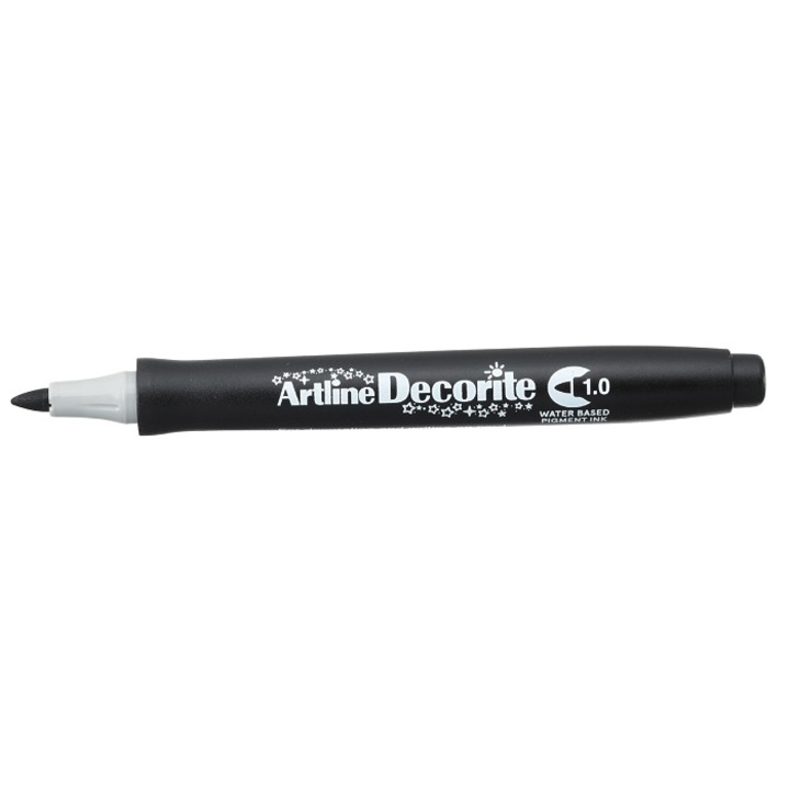 Маркер Artline Decorite, кръгъл връх 1,0 мм - черен