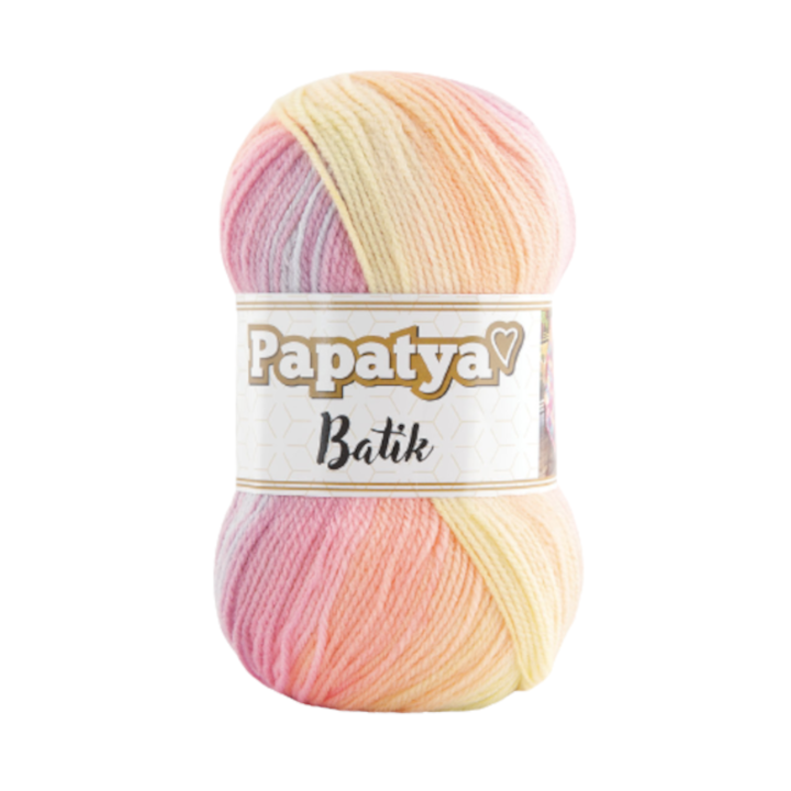 Papatya Batik textil cérna 554-14, horgoláshoz és kötéshez, akril, többszínű, 360 m