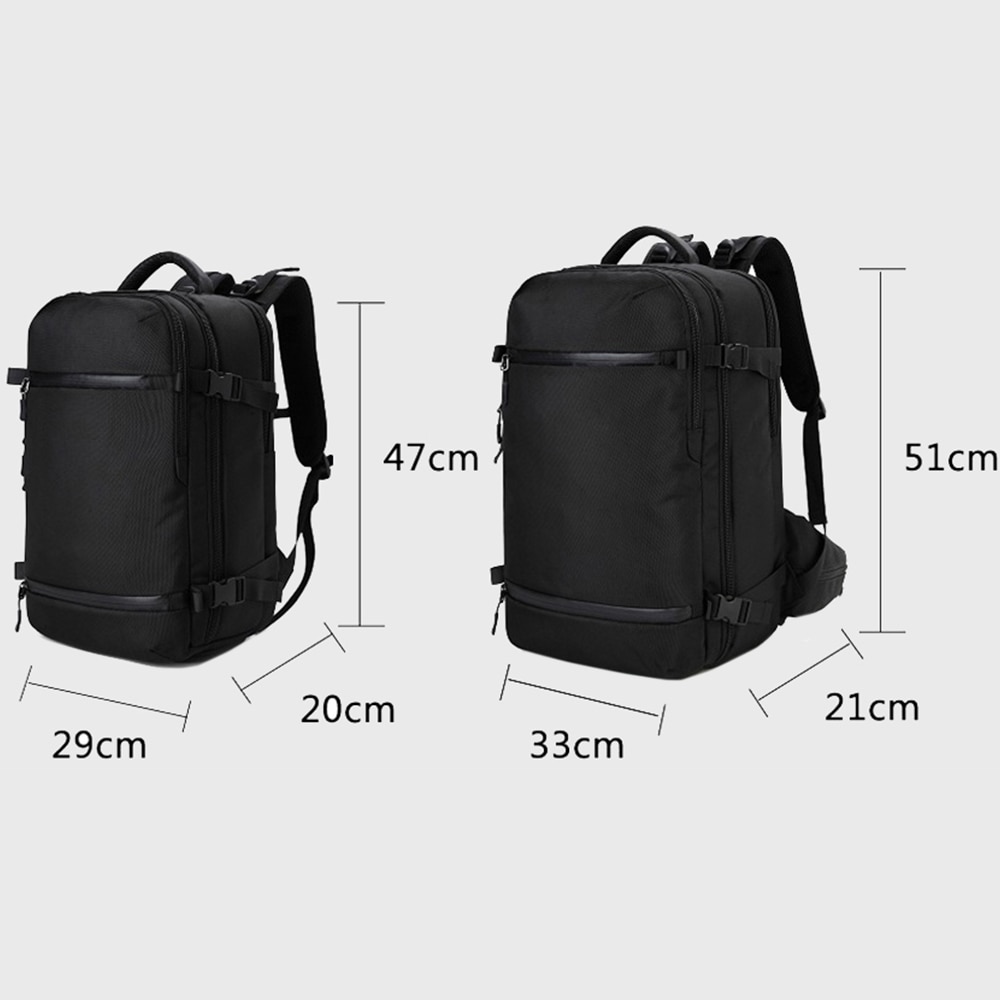Rucsac universal extensibil, laptop & port USB, calatorie, spatiu incaltaminte, impermeabil, OZUKO OZ8983SBK Negru