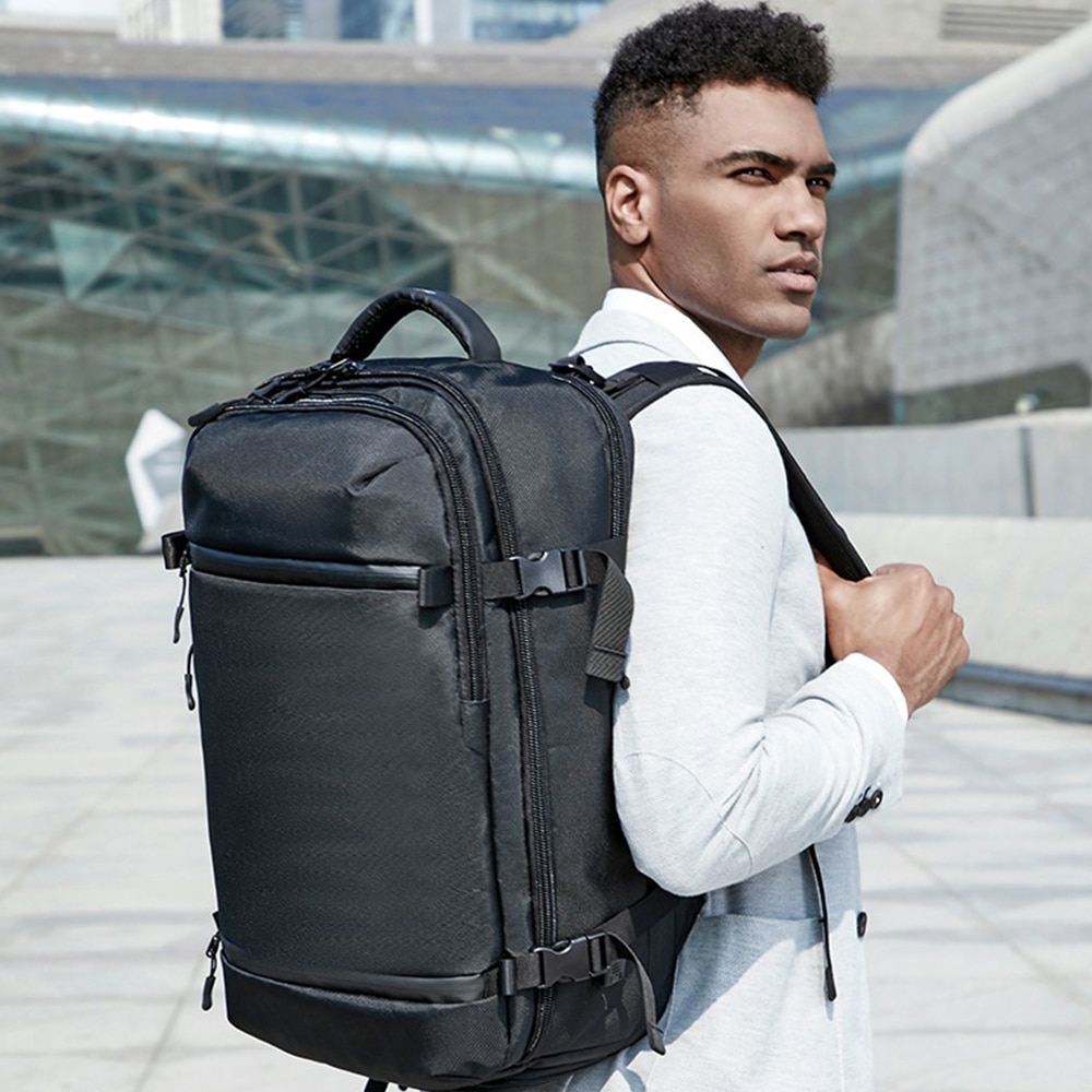 Rucsac universal extensibil, laptop & port USB, calatorie, spatiu incaltaminte, impermeabil, OZUKO OZ8983SBK Negru