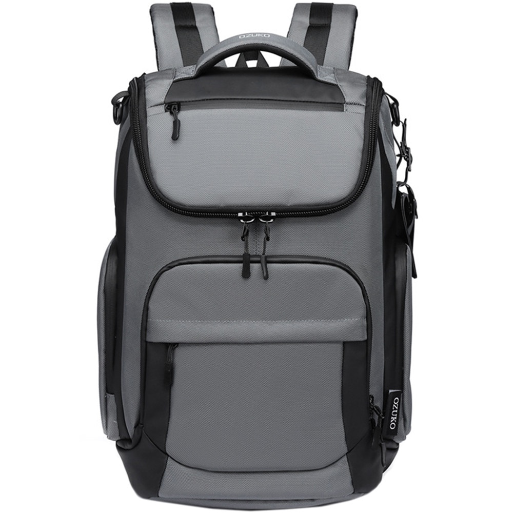 Rucsac unisex, rezistent la apa, compartiment laptop 15,6 inch, multifunctional, OZUKO OZ9409GY Gri