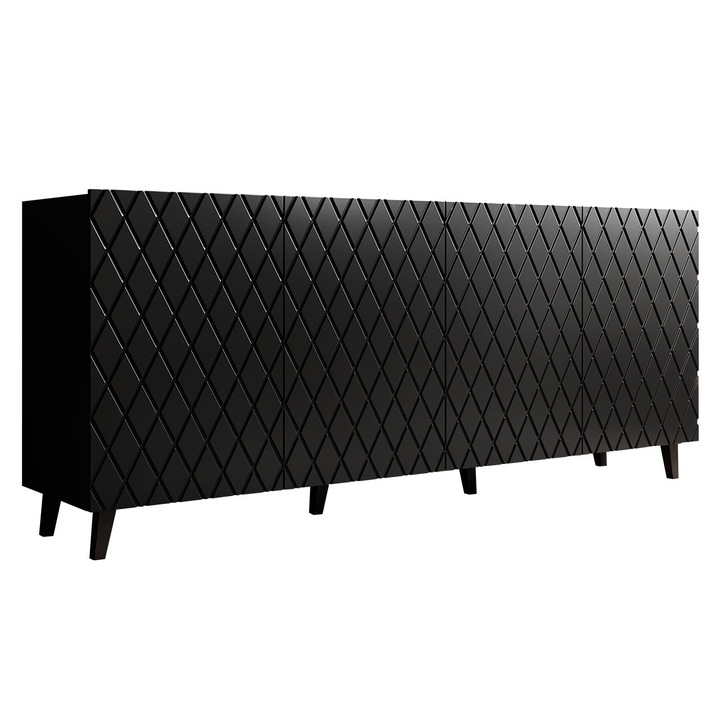 Comoda Deziko 200, MIRJAN24, negru, 200x42x82 cm