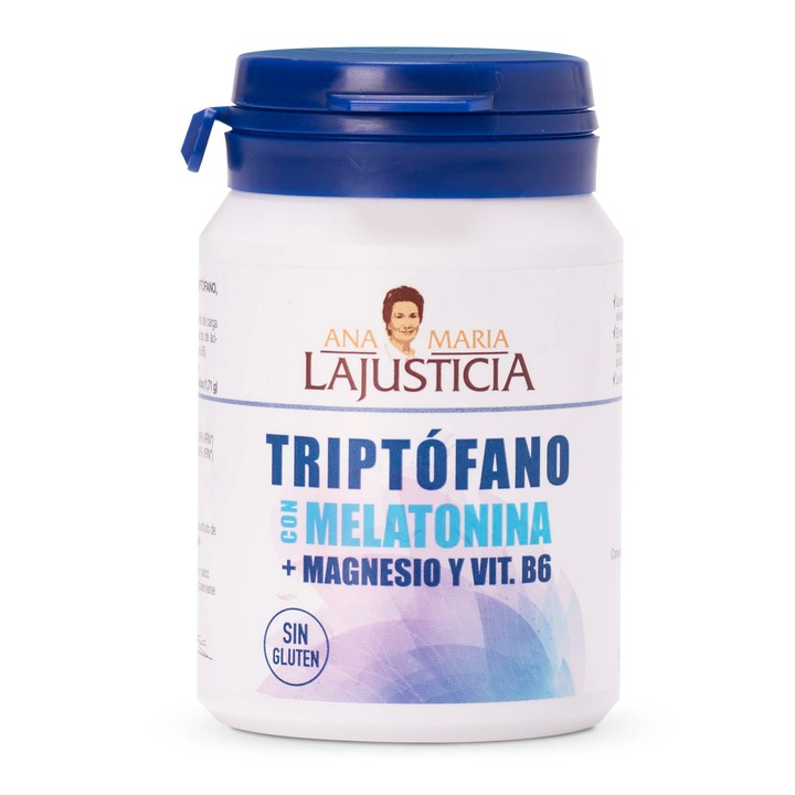 Supliment alimentar pentru imbunatatirea calitatii somnului, Ana María Lajusticia Triptofano con Melatonina + Magnesio + Vitamina B6, 60 comprimate