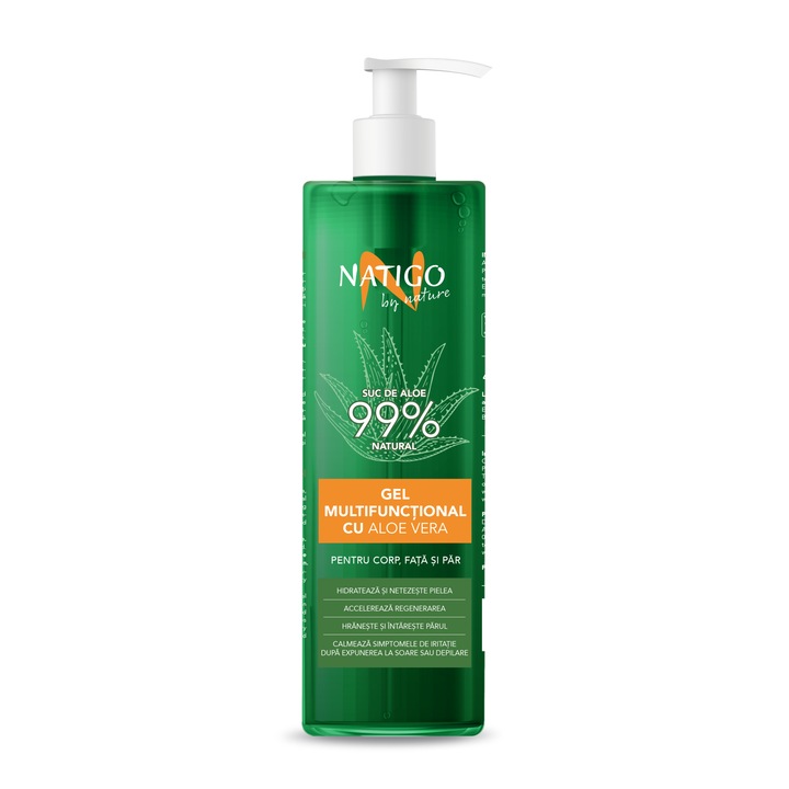 NATIGO BY NATURE гел за тяло с алое вера ALOE LINE 99% натурални съставки, 400 мл