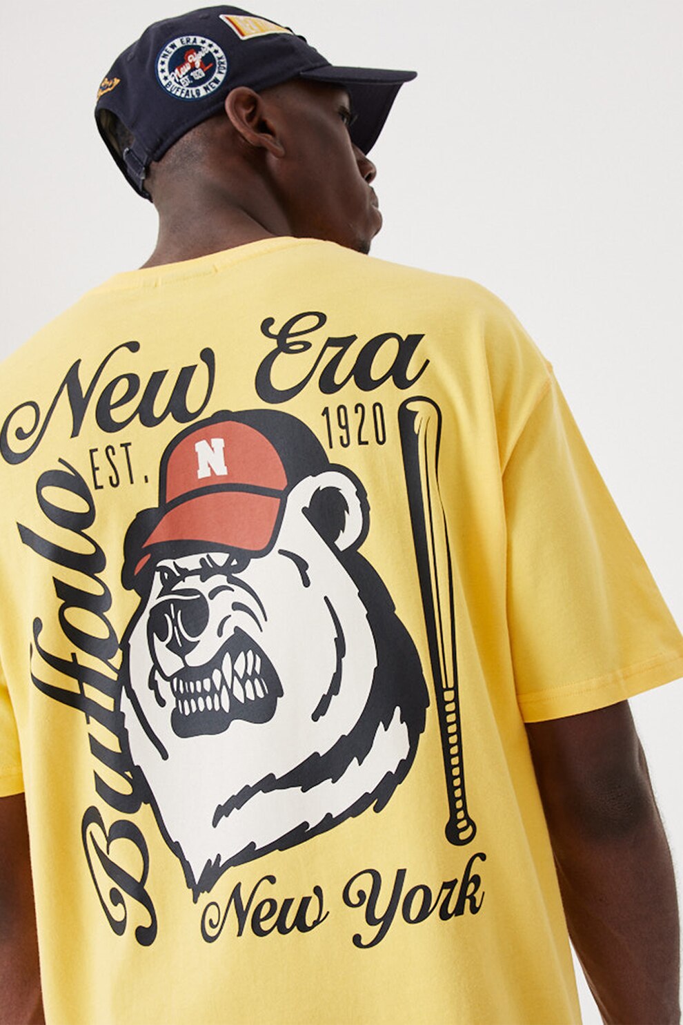 New Era Tricou Heritage Bear Graphic 60332232 Galben Oversize