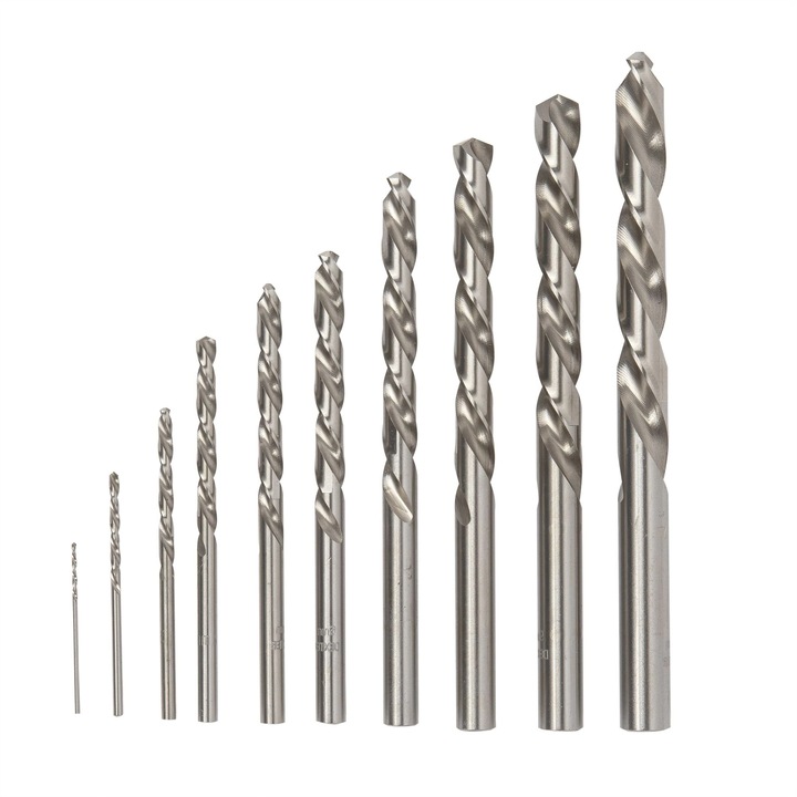 Set burghie pentru gaurit metal HSS, 1-10 mm, 10 buc