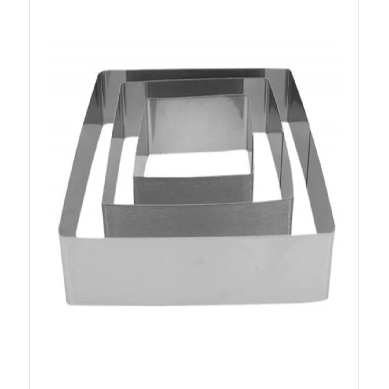 Комплект от 3 форми за торта, квадратни, неръждаема стомана - eMAG.bg