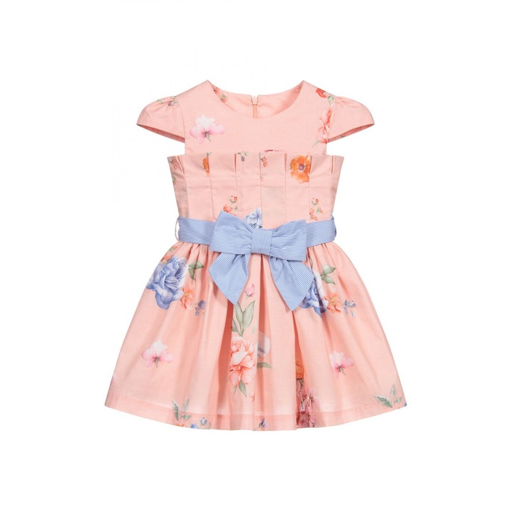 Rochie din bumbac cu imprimeu 514, Piersica