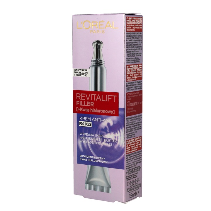 L´Oréal Paris Revitalift Filler crema de ochi cu efect de umplere Hyaluronic Acid Eye Cream 15 ml