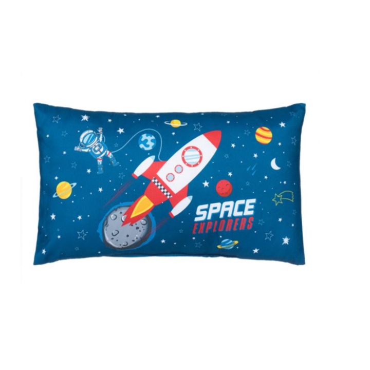 Perna decorativa model spatial, albastru, 50 x 30 x 10 cm