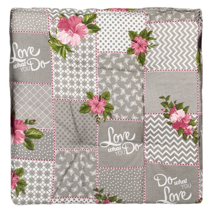 Perna Scaun de Bumbac, Gri, 40x40x4 cm