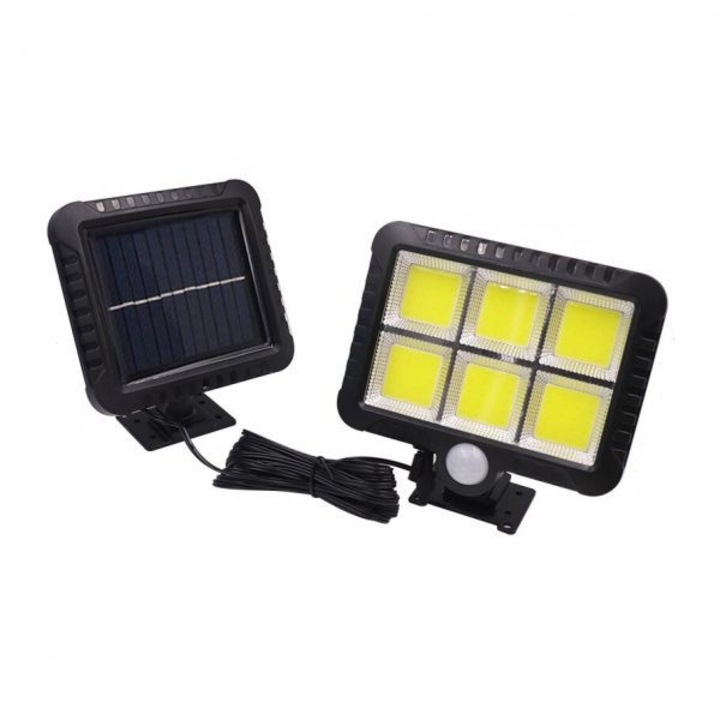 Proiector solar 120 LED cu panou solar, senzor miscare, rezistent la apa, iKlassQeer Premium
