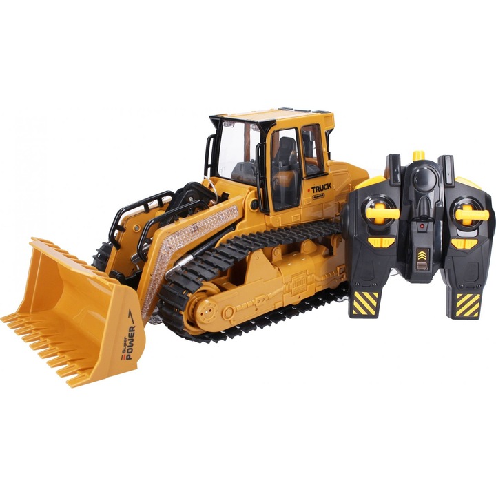 Buldozer cu telecomanda, Puzzle, 36 cm, Galben/Negru