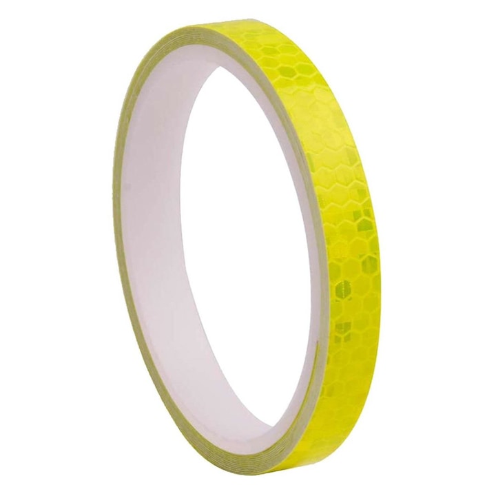 2 x Sticker Reflectorizant "OUTLINE DECO", culoare GALBEN, dimensiune 1cm x 8m