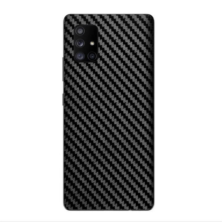 Folie autocolanta Skin, pentru Samsung Galaxy A40, carbon negru, protectie spate