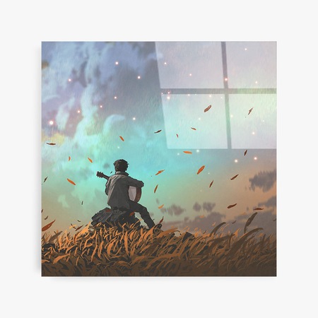 Стъклена картина Arthub Lonely Singer 60x60cm eMAG bg