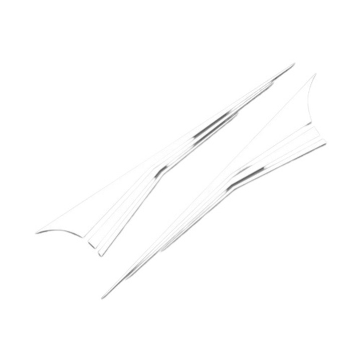 Set 2 stickere pentru capota auto, sau alt element de caroserie, cu dungi tuning, universal, Alb, 220x48 cm