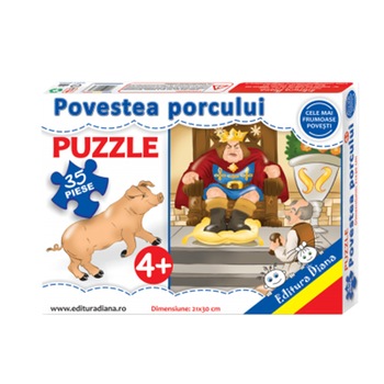 Puzzle Editura Diana, Povestea porcului, 35 piese Puzzle Editura Diana, Povestea porcului, 35 piese