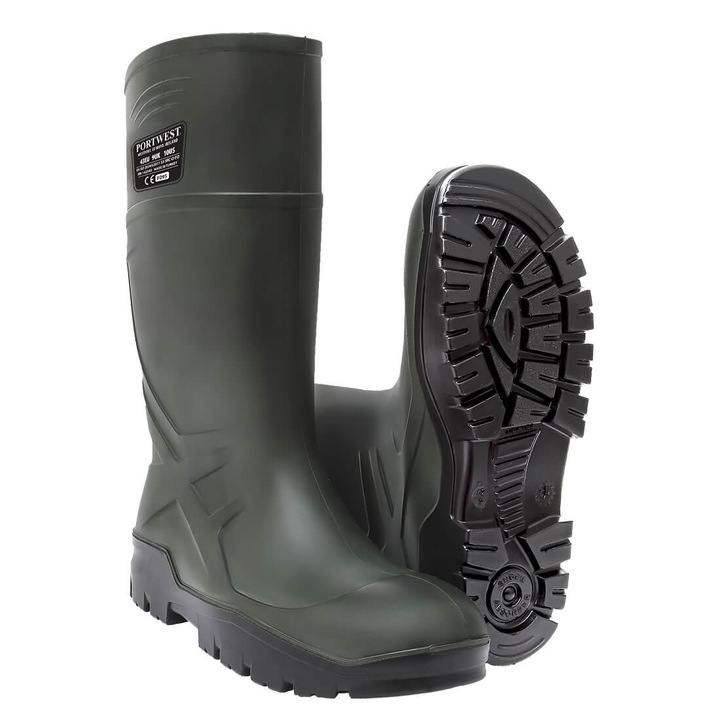 Cizme cauciuc, Portwest, marime 43, culoare Verde, FD95GNR43.
