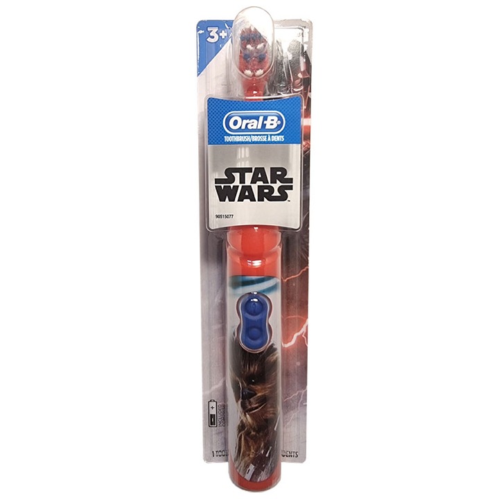 Firefly Oral-B Elektromos fogkefe, gyerekeknek, Star Wars, Chewbacca, 9600 oszcilláció/perc, 3+ év, puha, piros színű