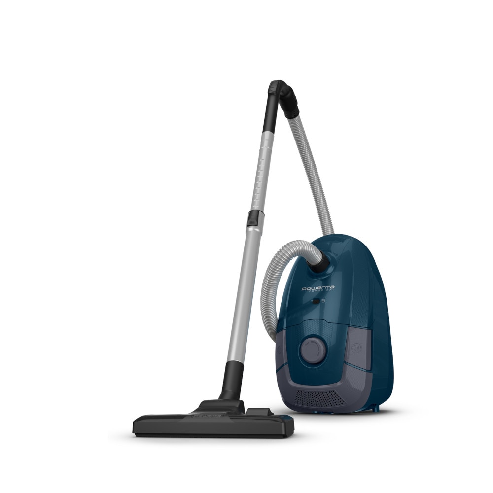 Aspirator cu sac Rowenta Power XXL Parquet Kit RO3126EA, 4.5 L, 900 W, sac Hygiene+, perie pentru parchet, tub telescopic din metal, albastru & negru