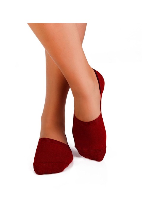 Sosete tip talpici Invisible Organic Socks Bordeaux, 39-42 EU, Rosu bordo