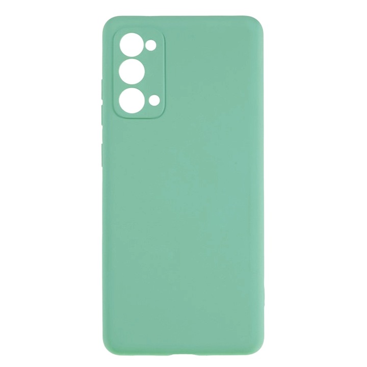 Husa de silicon pentru Samsung Galaxy S20, semi-rigida, cu finisaj mat, Soft Touch, interior microfibra, protectie camere, Verde Turcoaz