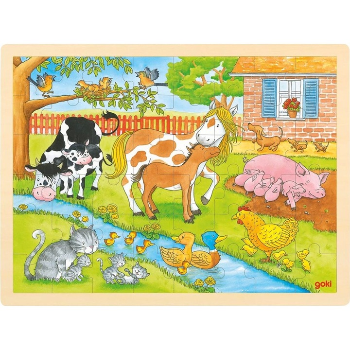 Дървен пъзел, Goki, 48 части, Многоцветен