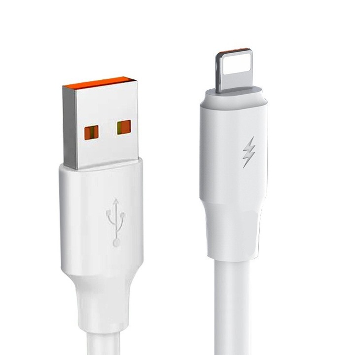Prémium Adat- és Töltőkábel, Lightning/USB csatlakozó, 20W gyorstöltés, 2 méter, fehér