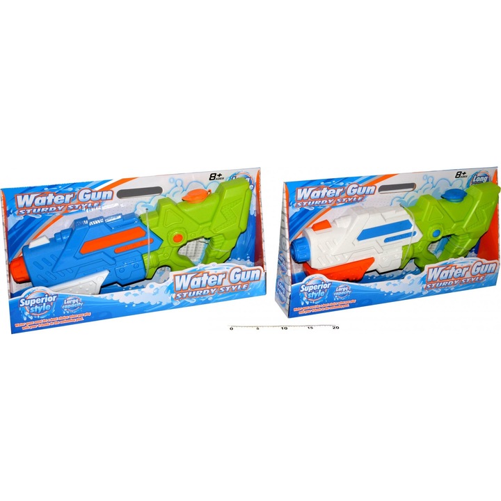 Pistol cu apa, Plastic, 44 cm, Multicolor