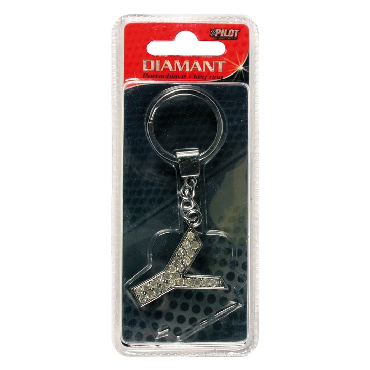 Lampa krómozott kulcstartó kristály gyémánttal, Y betű