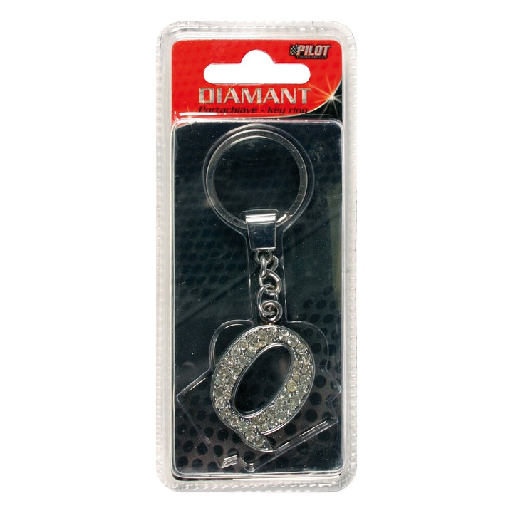 Lampa krómozott kulcstartó kristály gyémánttal, Q betű