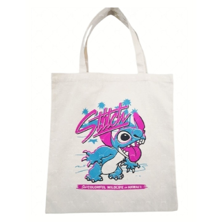 Stich shopper vászontáska, lila nyelv