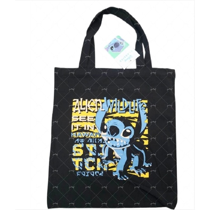 Stich shopper vászontáska, fekete
