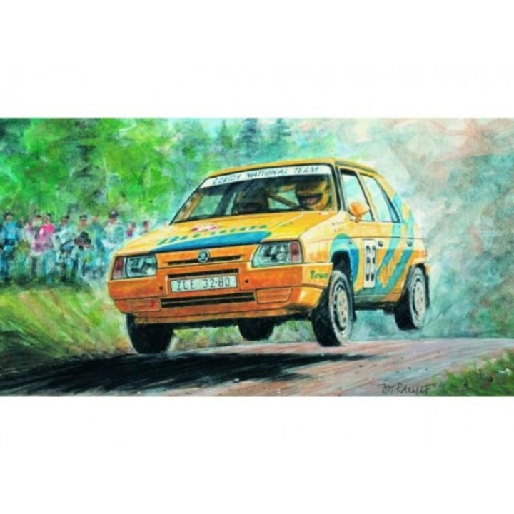 Model Kliklak Skoda Favorit Rallye, Puzzle, 96 13,5x6,7cm intr-o cutie de 25x14,5x4,5 cm