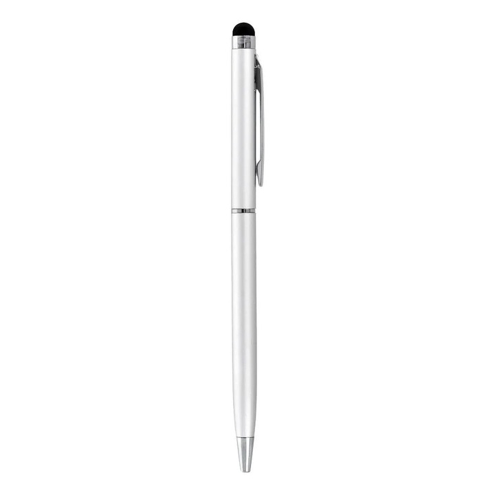 Stylus Touch Pen Universal cu Pix Argintiu Fonix