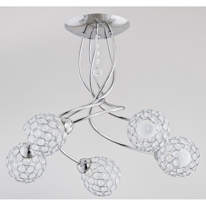 Полилей, Alfa, 5 източника, 5 x E14, метал, сребрист