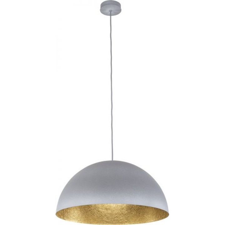 Lampa pendanta, Sigma, Metal, Soclu E27, Alb/Auriu