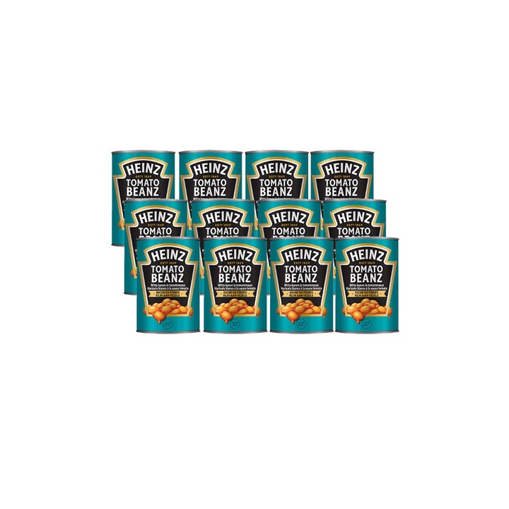 Pachet, fasole boabe, in sos tomate, Heinz, 415 g x 12 conserve