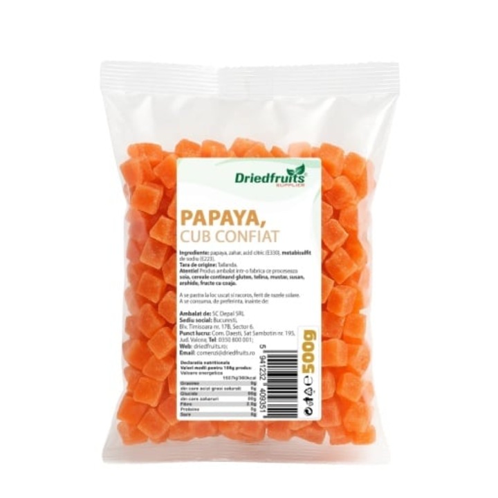 Papaya confiata cuburi - 500 g