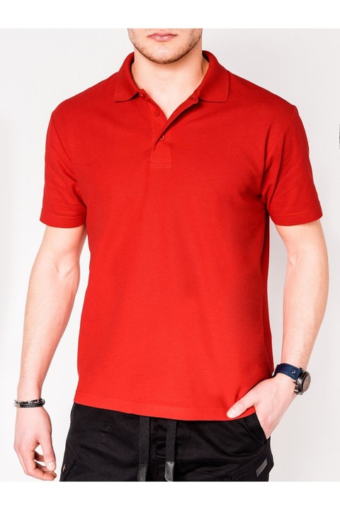 Ombre Sheer Férfi rövid ujjú ing Piros S