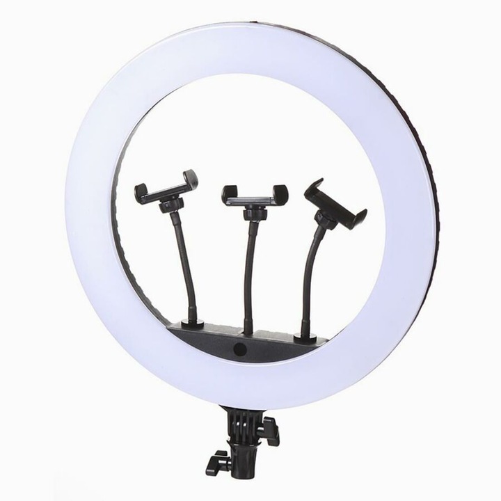 Lampa Rotunda Selfie Lampa Studio Cu Stand Cu Telecomanda 3 Cu Suport Telefon 58 cm