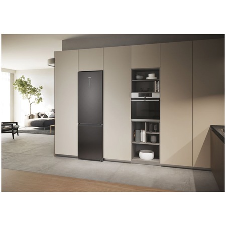 Combina frigorifica Haier HDW3620DNPD, 377 l, No Frost, Display, Raft vinuri, Conectivitate Wi-Fi, Clasa D, H 200 cm, Dark inox