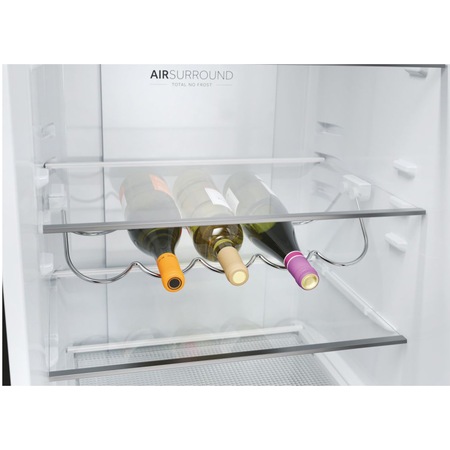 Combina frigorifica Haier HDW3620DNPD, 377 l, No Frost, Display, Raft vinuri, Conectivitate Wi-Fi, Clasa D, H 200 cm, Dark inox