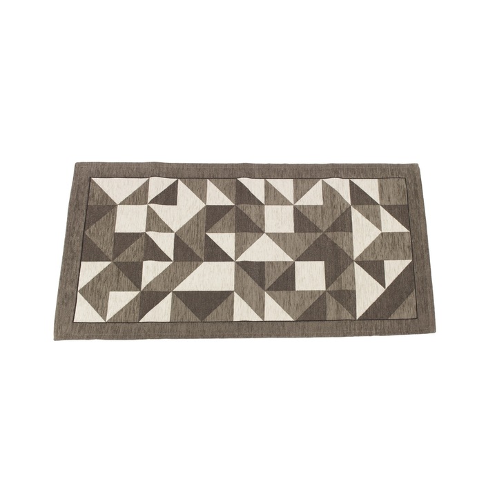 Covor antiderapant, Co Ingros Tex, Bumbac/Poliester/Acril, 115 x 175 cm, Maro