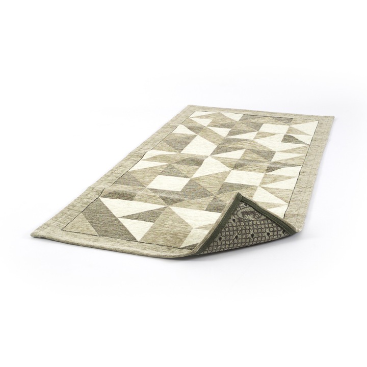 Covor antiderapant Origami Suardi, Co.Ingros.Tex, Bumbac/Poliester/Acril, 55x80 cm, Maro