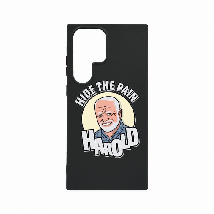 Husa BestCase®, Compatibila Cu Samsung Galaxy S23 Ultra, Harold Hide The Pain, Rezistenta la uzura, Black Silicon Series, B 662