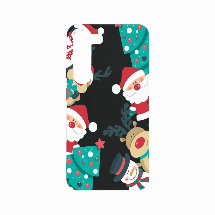 Husa BestCase®, Compatibila Cu Samsung Galaxy S23 Plus, Xmas, Rezistenta la uzura, Black Silicon Series, B 338